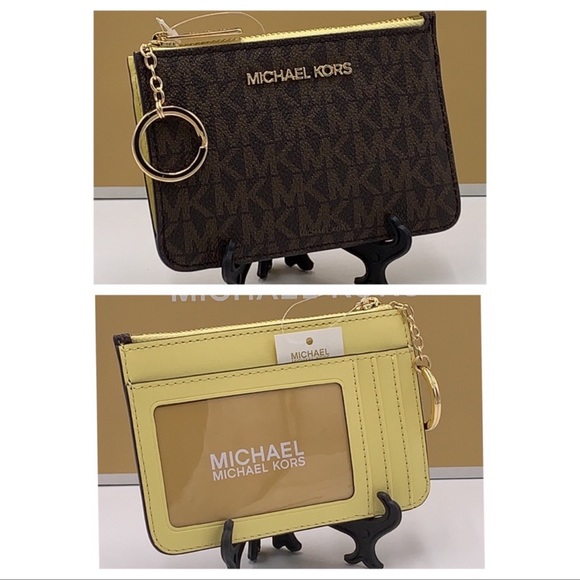 MICHAEL KORS SMALL TOP ZIP COINPOUCH W ID BUTTERCUP - Picture 2 of 14